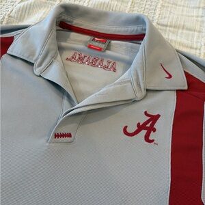 Nike Alabama Crimson Tide Polo Shirt Gray Red Men’s M FitDry